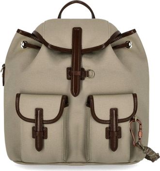 Max Mara Popoli Rugzak - Dames - Rugzakken - Beige - ONE Size - Katoen - Tassen