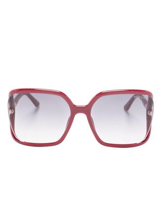 Tom Ford Eyewear Zonnebril met oversized montuur - Rood