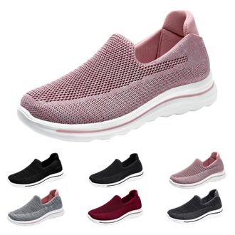Generic Womens Slip on Trainers Size 6 Womens Orthopedic Casual Shoes Wide Fit Breathable Mesh Soft Sole Walking Shoes Lightweight Athletic Tennis Sneakers Co