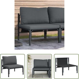vidaXL Divano angolare - Mobili da Esterno con cuscino Antracite 80 x 80 x 71 cm Acciaio