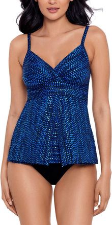 Miraclesuit Dot Com Cleo Tankini Top in Blue Multi at Nordstrom Rack, Size 10