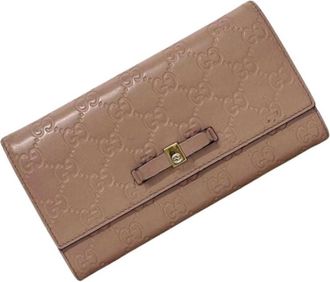 Gucci Pre-owned Long wallet (bi-fold) - Dames - Vintage Accessoires - Bruin - ONE Size - Leer - Vintage