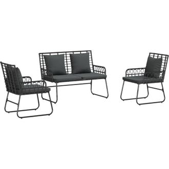 vidaXL Conjunto De Comedor De Jard&iacute;n 3 Pcs Negro, Antracita Vidaxl