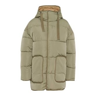 Saint Tropez Winter Jackets, female, Beige, Size: 2XL Shadow Jacket with Adjustable Hood