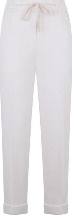 PESERICO Cropped Broeken - Dames - Vrijetijds broeken - Wit - M - Katoen - Broeken