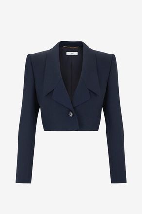 Chloé Verkürzte Kostümjacke aus Grain de Poudre-Wolle Spencer