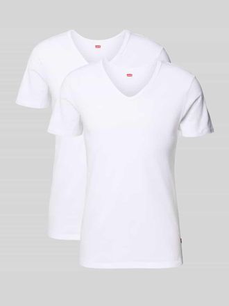 Levi's T-Shirt mit V-Ausschnitt im 2er-Pack in Weiss, Gr&ouml;&szlig;e XXL