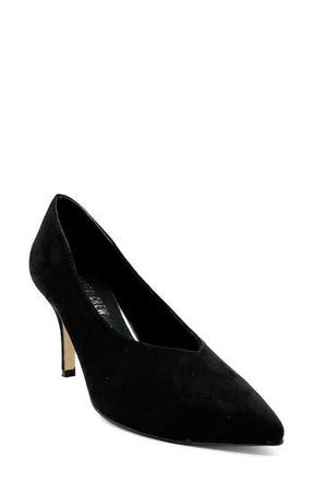 Chelsea Crew Vera Pointed Toe Pump in Black Micro at Nordstrom Rack, Size 8