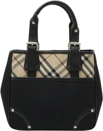 Burberry Pre-owned Handbags, female, Black, Size: ONE SIZE Pre-owned Leather Handbag
