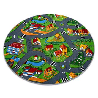 RugsX Rugsx - Alfombra Little Village Carreteras C&iacute;rculo Multicolour Circulo 150 Cm