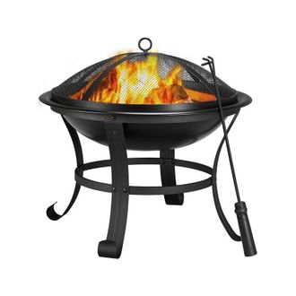 Yaheetech Yaheetech - Brasero Exterior Con Funda Cuenco Para Hogueras De Metal Estufas De Pie Para Terrazas Plegable Fog&oacute;n Para Jard&iacute;n Camping Al Aire Libre,54x