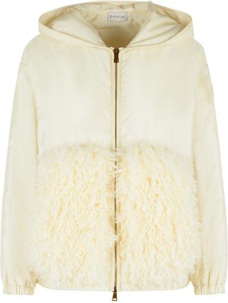 Moncler Padded Polyamide Sweatshirt With Off-White Teddy Trim