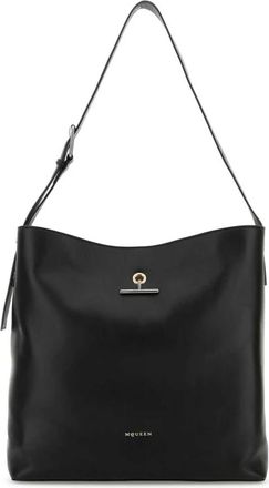 Alexander McQueen Leren Hanger Winkelmandje - Heren - Shoppers - Zwart - ONE Size - Tassen