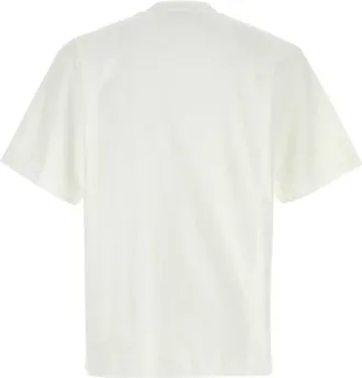 Ferragamo Mens Logo-Embroidered Cotton T-Shirt White