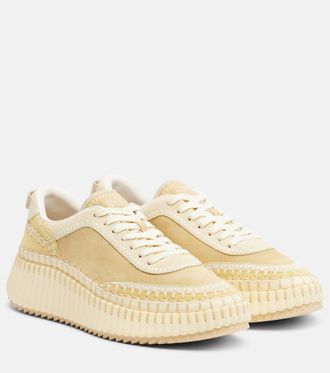 Chlo&eacute; Nama suede platform sneakers