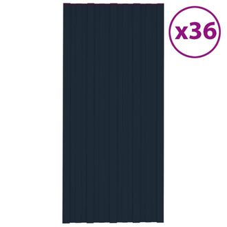 Berkfield Home Roof Panels 36 pcs Galvanised Steel Anthracite 100x45 cm