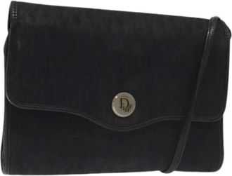 Dior Pre-owned Cross Body Bags, female, Black, Size: ONE SIZE Pre-owned Vintage Trotter Canvas Shoulder Bag