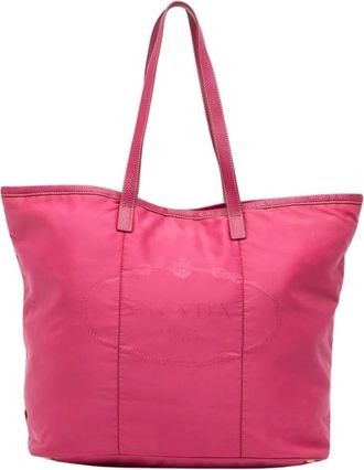 Prada Pre-owned Nylon Tote Bag - Dames - Vintage Shopper - Roze - ONE Size - Nylon - Vintage