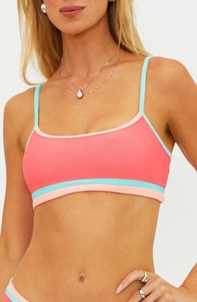 Beach Riot Val Colorblock Bikini Top in Guava Jelly Colorblock at Nordstrom, Size X-Large