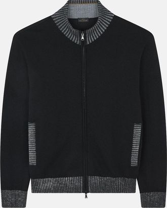 Paul & Shark Paul & Shark Mens Pure Wool Full Zip Sweater Black - Size: 38