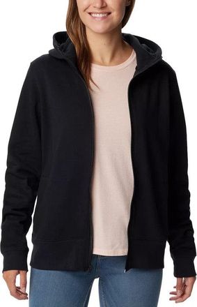 Columbia Trek Ii Hoodie Womens Black Graphic Fleece Lined Full Zip FTS613