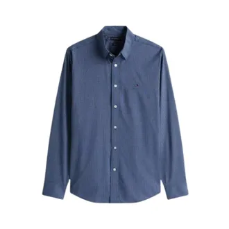 Tommy Hilfiger Casual Shirts, male, Blue, Size: 2XL Checkered Shirt Blue Classic Fit