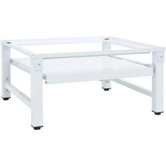 vidaXL Soporte Pedestal Para Lavadora Con Estante Extra&iacute;ble Blanco Vidaxl