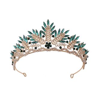 OEM Tiaras De Cristal Con Diamantes De Imitaci&oacute;n, Coronas De Princesa Y Reina - Verde