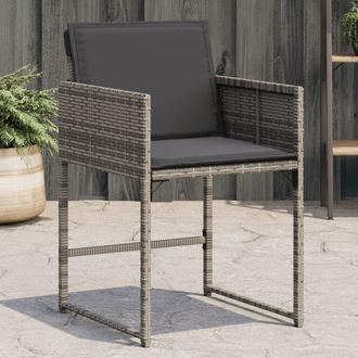 vidaXL Sillones De Jard&iacute;n Con Cojines 4 Uds Rat&aacute;n Sint&eacute;tico Gris Vidaxl