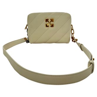 Off-white Jackhammer Leather Camera Bag in Cream Leather