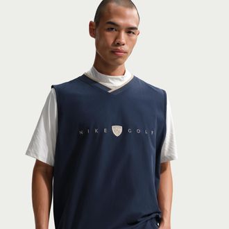 Nike Mens Fairway Fresh Dri-FIT Oversized Golf Wind Vest in Blue | IB0310-419
