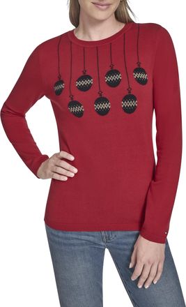Tommy Hilfiger Womens Pullover Crewneck Everyday Sweater, Chili Pepper, M