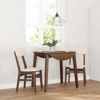 vidaXL Sedie da Pranzo con Cuscini 2pz Marrone Legno Massello di Hevea - Vidaxl