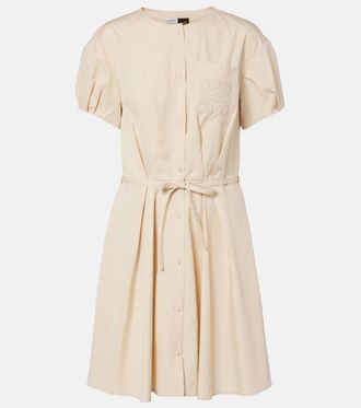Loewe Paulas Ibiza Anagram cotton-blend shirt dress