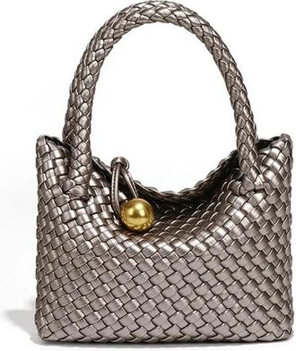 Generic NYSDM Woven Shoulder Bag for Women Crossbody Tote for Women Small Handbag Vegan Leather Purse Tote Handbag Hobo