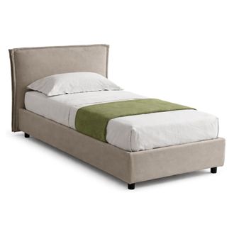 Dmora Cama Individual Atrelmo, Colch&oacute;n Incluido, Desenfundable Made In Italy, Contenedor, Gris Topo