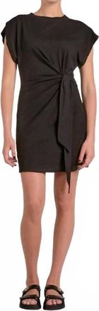 Elan Side Tie Mini Dress In Black