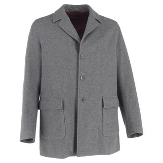 Loro Piana Pre-owned Mens Textured Single-Breasted Blazer with Pockets in Grey Wool - Size IT 50 (Mens)