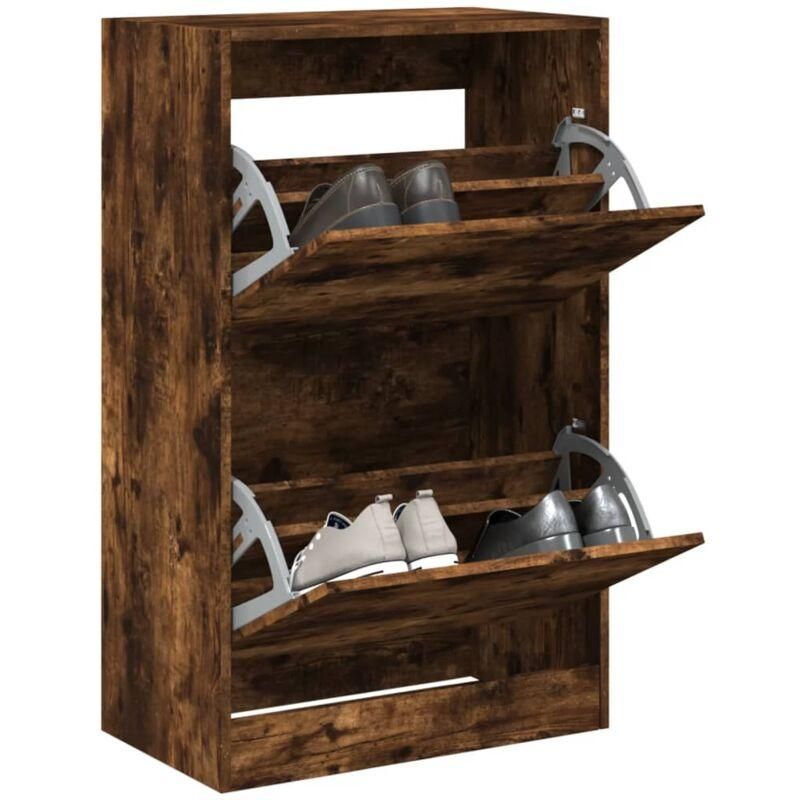 Scarpiera VidaXL In Legno Multistrato - 60x35x105 Cm, Rovere Marrone, Con 1 Cassetto E 5 Scomparti
