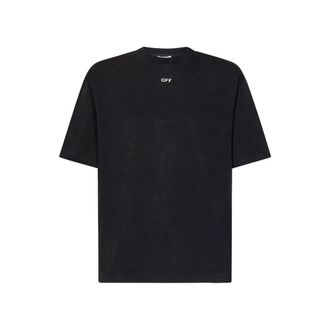 Off-white Black Cotton Mens T-Shirt
