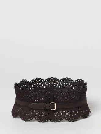 Alaia Cintura bustier in pelle nabuk con lavorazione traforata