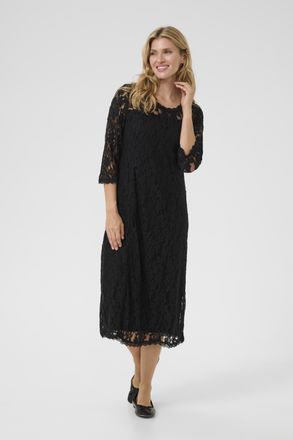 Cream Jersey jurk Feminine Pitch Blac