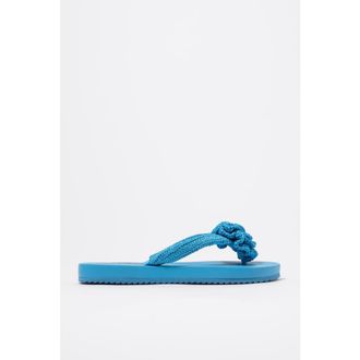 Bimba & Lola Crochet Flower Flip-Flop in Blue at Nordstrom, Size 40