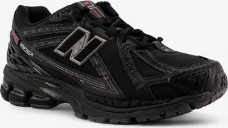 New Balance Mens Nylon Sneakers With Rubber Logo Patch Black Nylon-Rubber Trainers Nylon/rubber