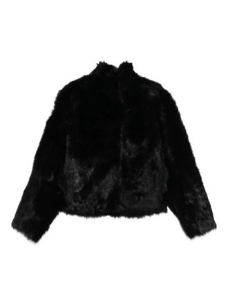 Toteme silky shearling jacket - women - Lamb Shearling/Viscose - 40 - Black