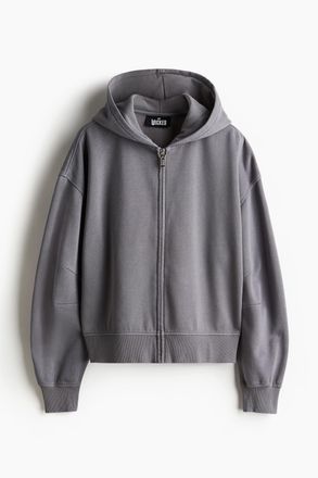 H&M Bedruckte Hoodiejacke - Grau