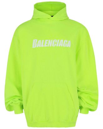 Balenciaga Caps Destroyed Graphic Print Hoodie