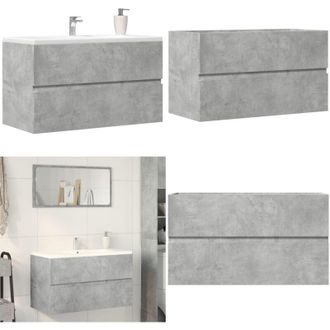 vidaXL Mobile Pensile da Bagno Grigio Cemento 80x38,5x45 cm Truciolato - Armadio da bagno - Armadio da bagno in truciolato