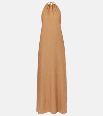 Nili Lotan Lelia halterneck linen maxi dress