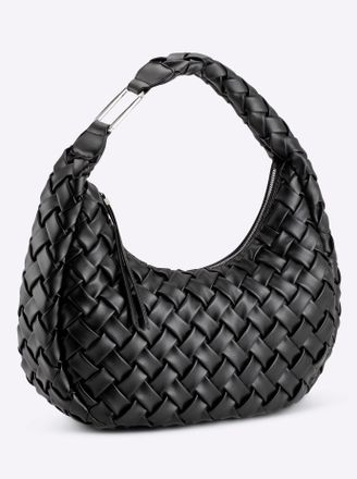Heine Handtasche HEINE, Damen, Gr. B/H/T: 42cm x 30cm x 16cm, schwarz, Metall, Viskosemischung, unifarben, Taschen Handtasche